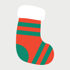 Christmas sock vector background. Vector illustration for greeting cards, posters, stickers and seasonal design.