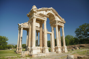 Monumental Gateway, Tetrapylon in Aphrodisias Ancient City in Aydin, Turkiye