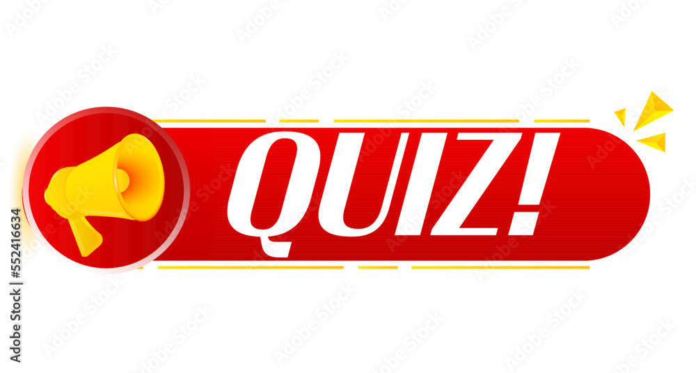 Leinwandbilder megaphone with quiz on white background. megaphone banner. web design. vector