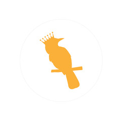 Bird logo design with crown vector template