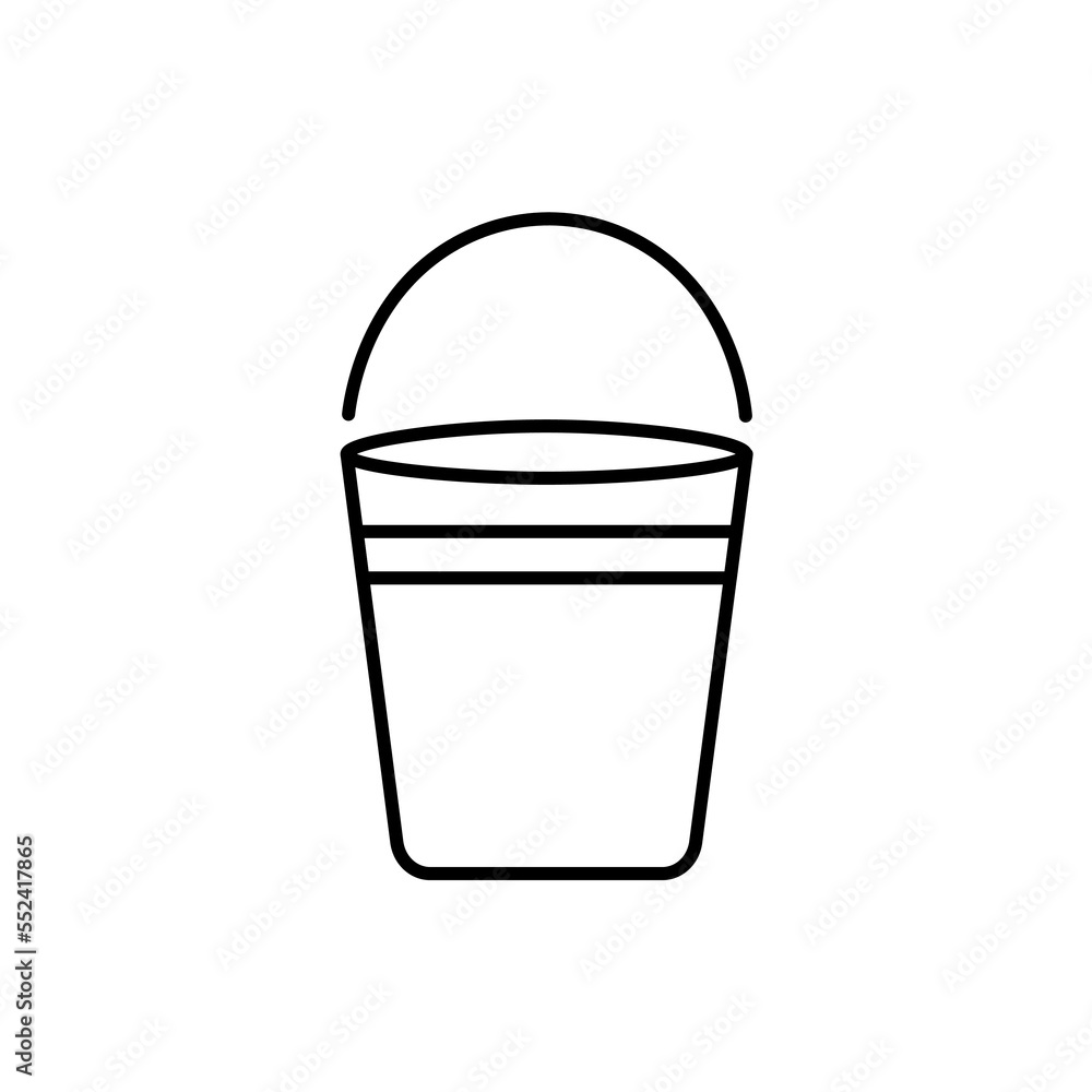 Poster bucket outline icon. linear style sign for mobile concept and web design. pail simple line vector ic