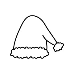 Doodle of Santa Claus hat. Red Santa Claus hat. 
