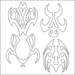 Vector doodle set. Ethnic elements for design, primitive art. Hand drawing simple sketches. ornamental Feathers and Dream catchers