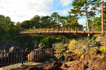 城ヶ崎海岸　吊り橋　静岡県伊豆市
