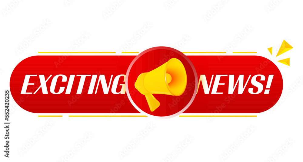 Poster megaphone with exciting news on white background. megaphone banner. web design. vector