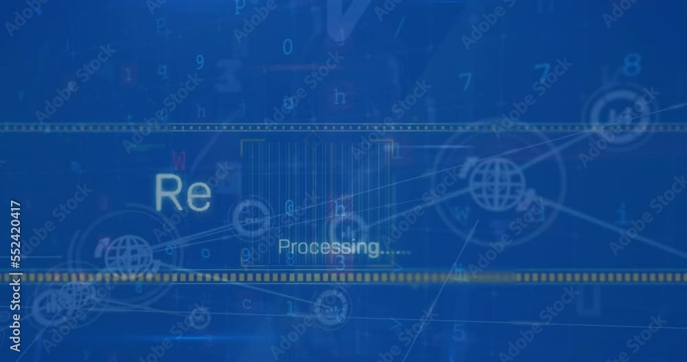 Poster animation of receiving files text and data processing
