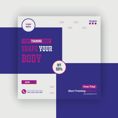 Obraz premium Fitness Gym Social media Post and web banner Design