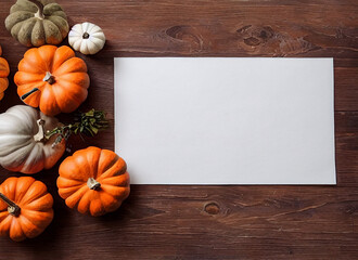 Blank thanksgiving/halloween border with white paper in the middle
