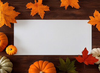 Blank thanksgiving/halloween border with white paper in the middle
