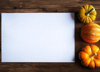 Blank thanksgiving/halloween border with white paper in the middle