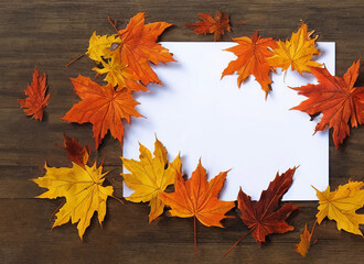 Blank thanksgiving/halloween border with white paper in the middle