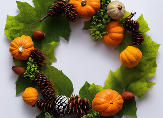 Blank thanksgiving/halloween border with white paper in the middle