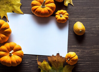 Blank thanksgiving/halloween border with white paper in the middle