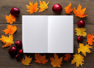 Blank thanksgiving/halloween notebook with empty pages