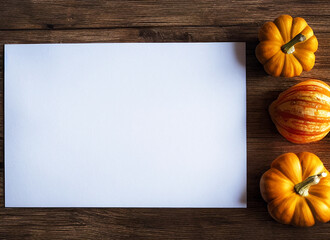 Blank thanksgiving/halloween border with white paper in the middle