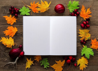 Blank thanksgiving/halloween border with white paper in the middle