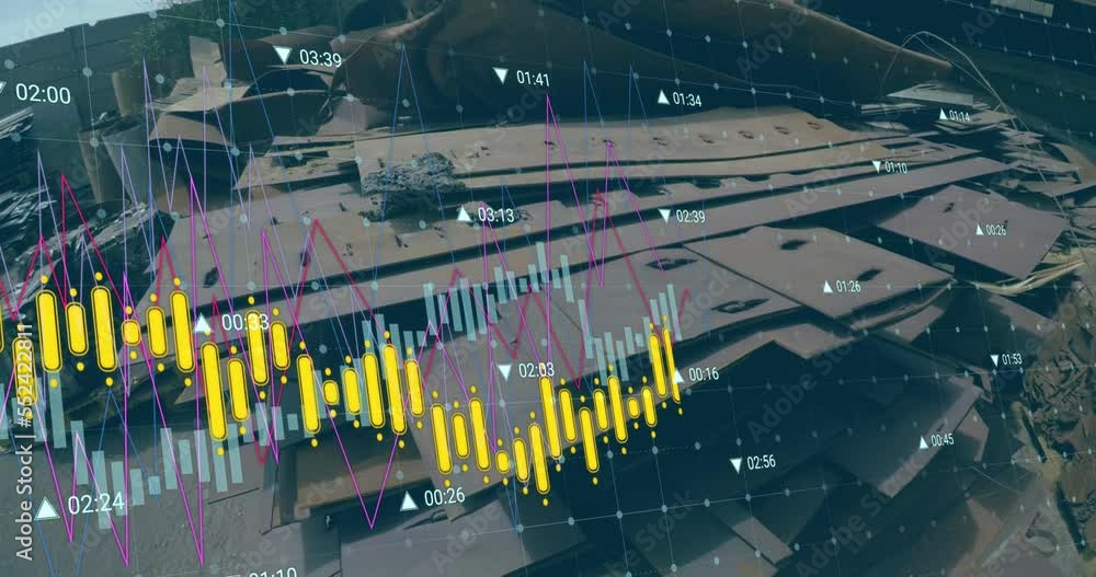 Poster animation of data processing over rubbish dump