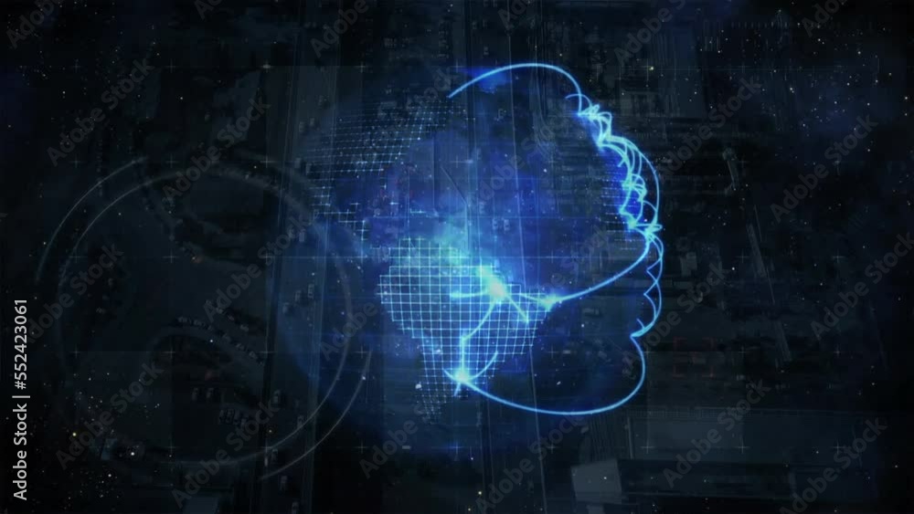 Poster animation of globe with glowing network of connections