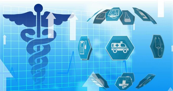 Multiple white arrow icons floating against a black background