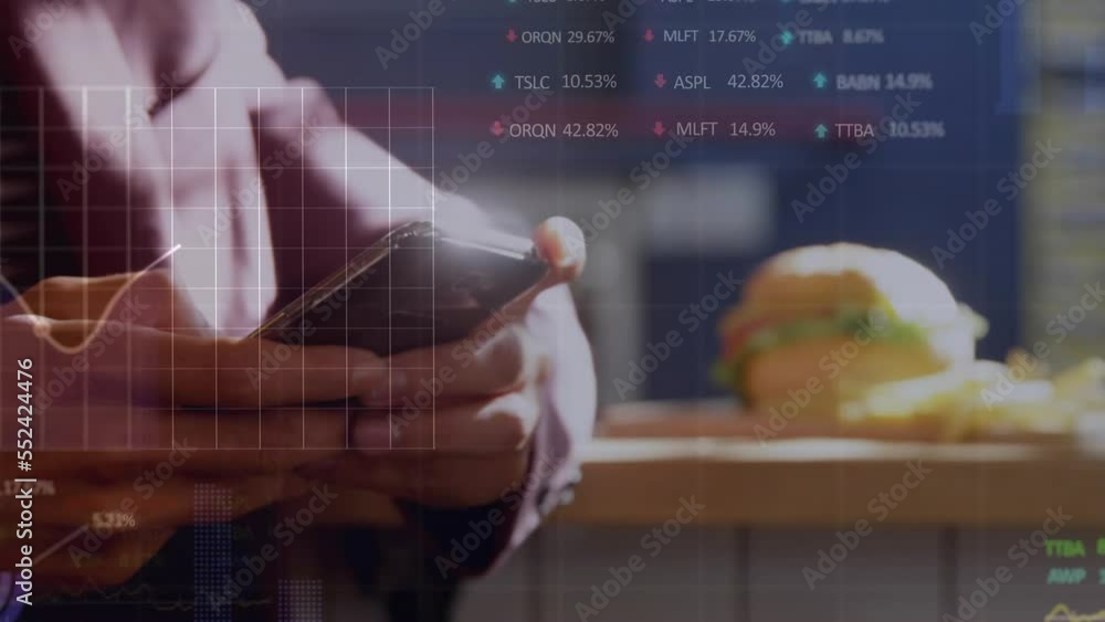 Poster animation of data processing over hands using smartphone