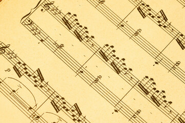 piano sheet music fragment, classical music