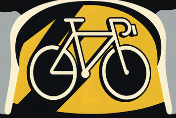 Symbol for bicycles to show the road. Generative AI