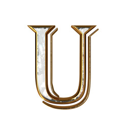 Symbol in a gold frame. letter u © oleg