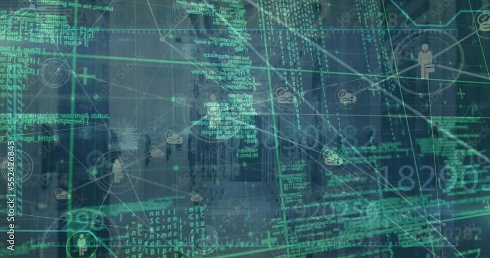 Poster animation of data processing over network of connections