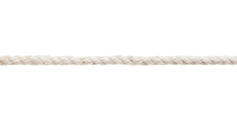 White rough rope close up. Png Isolated with transparency