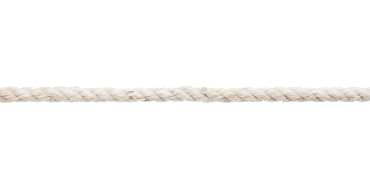 White rough rope close up. Png Isolated with transparency