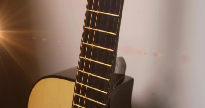 Animation of light flashing over guitar