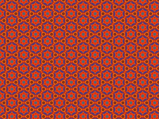 Beautiful repeating geometric vintage pattern with colored circles and stars.