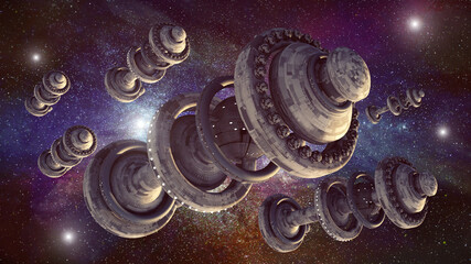 3d render. UFO spaceship concept