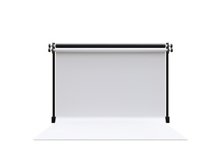 3d realistic empty professional photography studio isolated on white background. Vector illustration