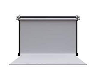 3d realistic empty professional photography studio isolated on white background. Vector illustration