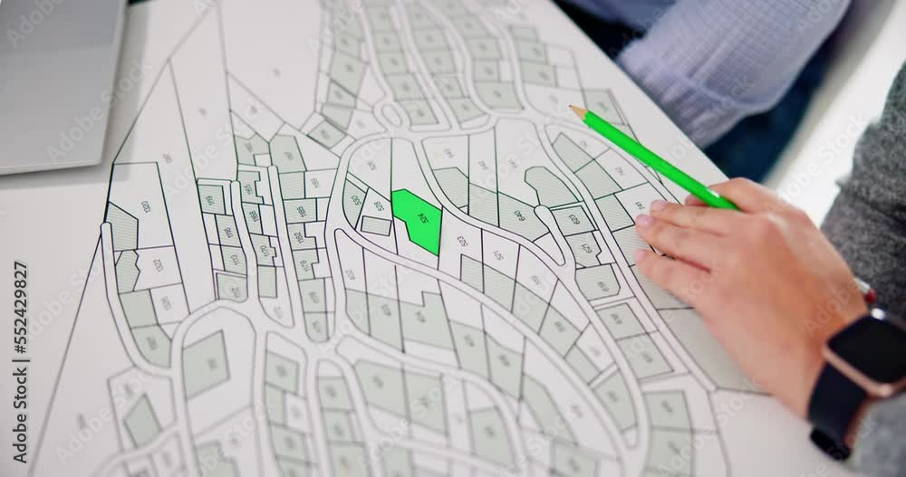 Poster cadastre land map plot