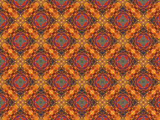 Beautiful repeating geometric vintage pattern with colored circles and stars.