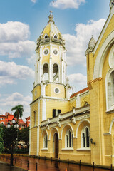Fototapeta premium Old church in Panama city in Casco Viejo.