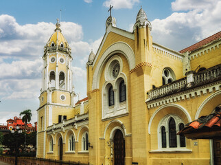 Fototapeta na wymiar Old church in Panama city in Casco Viejo.