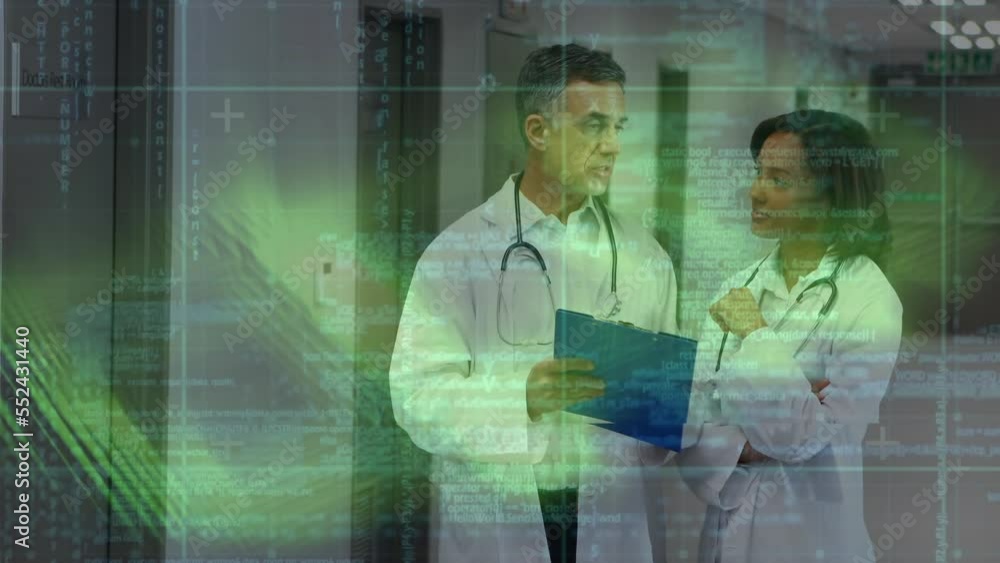 Poster animation of diverse doctors over data processing