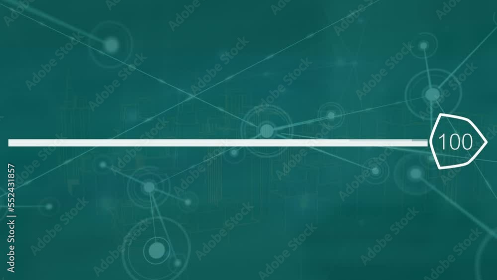 Poster animation of network of connections over loading bar