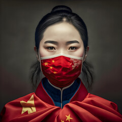 Chinese protest, chinese student wearing a mask protesting