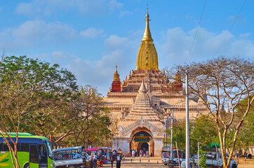 The parking at Ananda Phaya, Bagan, Myanmar
