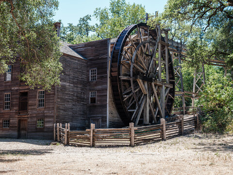 Timbered Architecture Water Wheel
