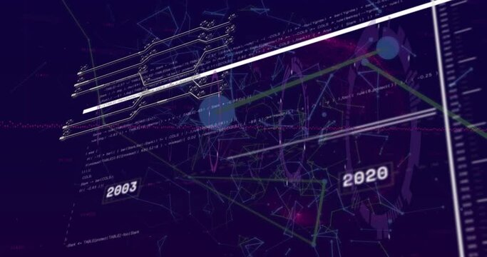 Animation of data processing over shapes