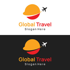 Fototapeta premium Airline ticket agency logo template design,vacation,traveling in summer isolated on background.logo for business,brand,agency and travel.