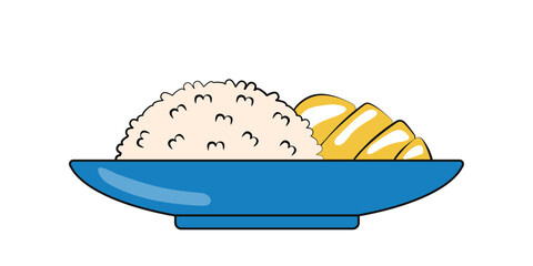 Mango Sticky Rice Thai Traditional Food