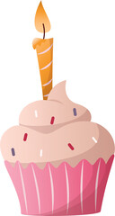 birthday cupcake with candle, cupcake with candle 
