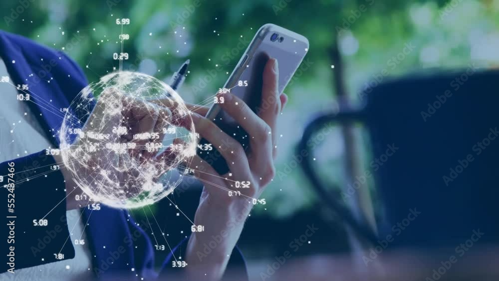 Poster animation of globe over hands using smartphone