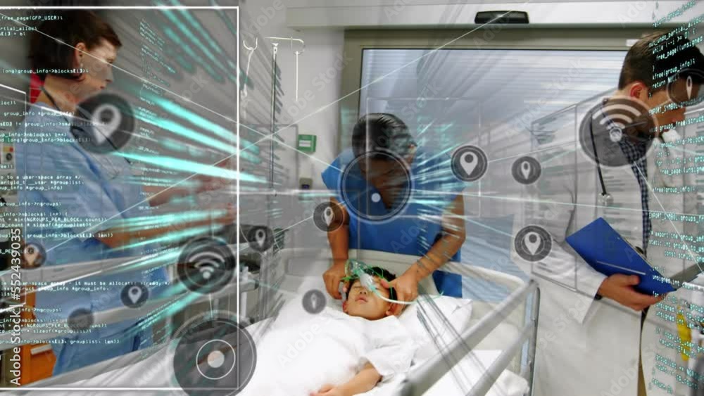 Poster Animation of network of connections and statistics over caucasian doctors discussing